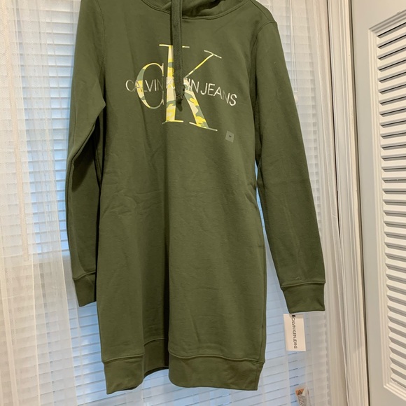 Metallic Monogram Logo Sweatshirt Dress 